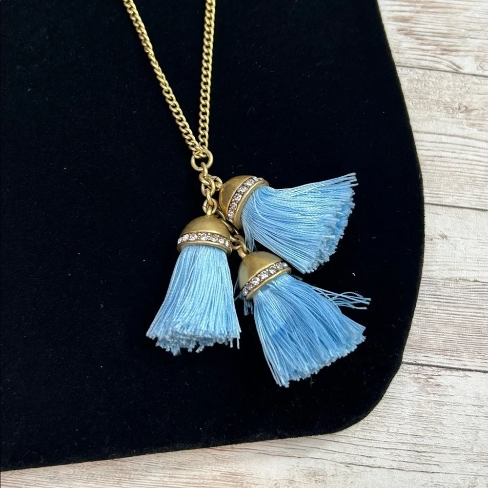 J.Crew Blue Tassel Necklace NWT